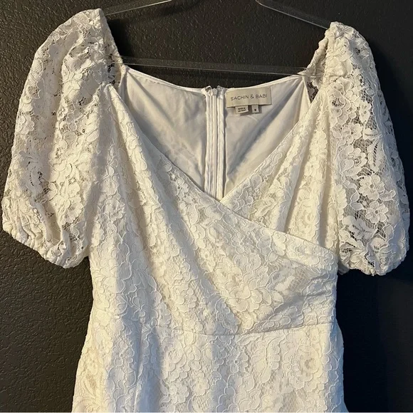 Sachin & Babi Anthropologie BHLDN Cailyn white lace dress size 8 - Picture 7 of 14